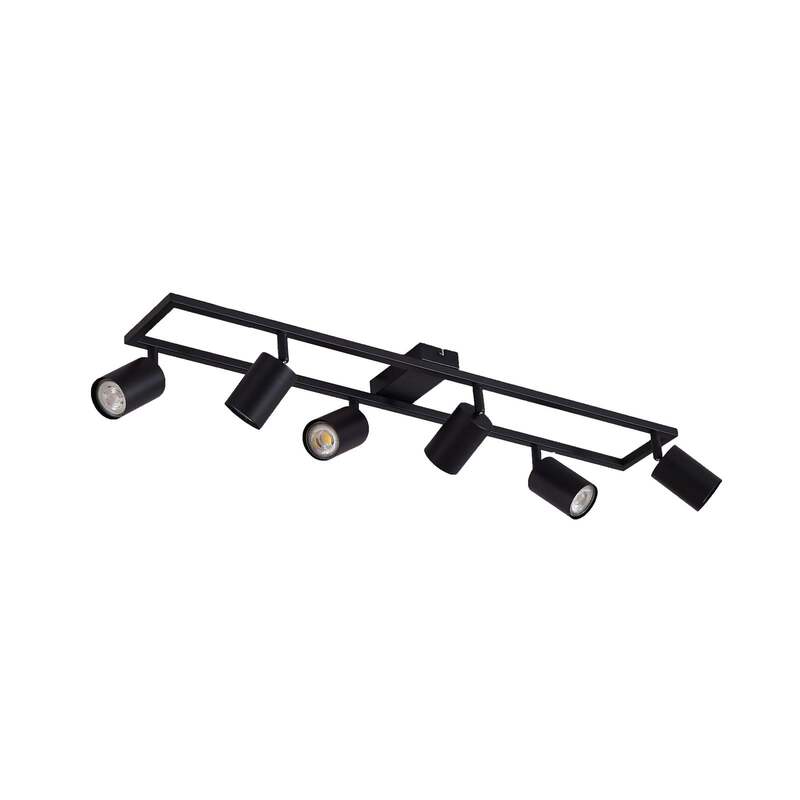 Lindby Deckenstrahler Strahler Bravius schwarz 6-flammig Eisen - 4255830902765