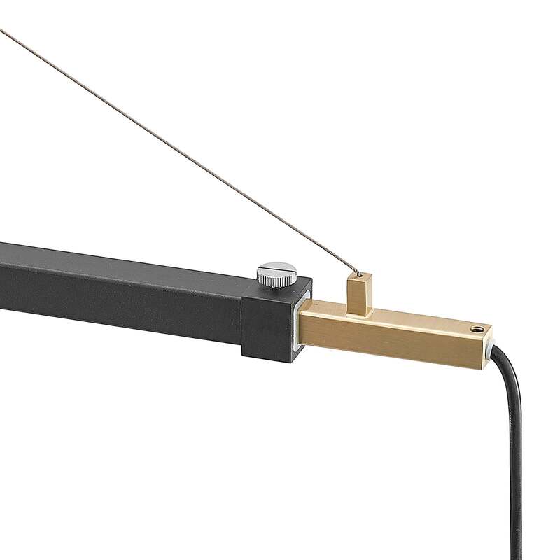 Lucande Wandleuchte Beleza LED Wandlampe ausziehbar schwarz gold 150cm Höhe - 4251911710243