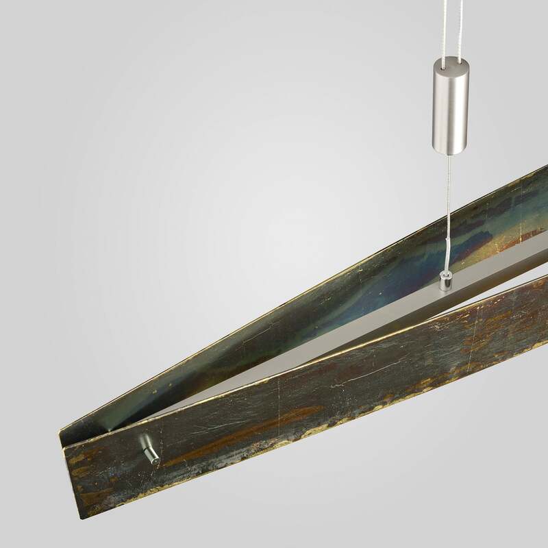quitani Pendelleuchte Hängeleuchte Malu LED Lampe dimmbar gold oxidiert 100 cm - 4251911707755