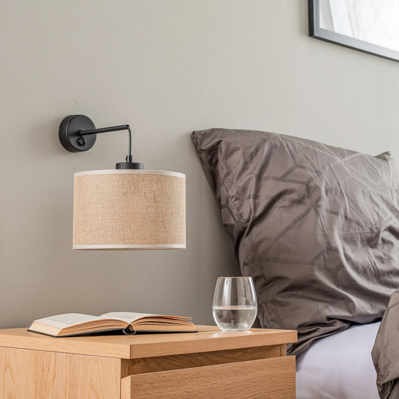 TK Lighting Wandleuchte Juta LED Wandlampe dimmbar beige schwarz 22x30cm - 5901780568580