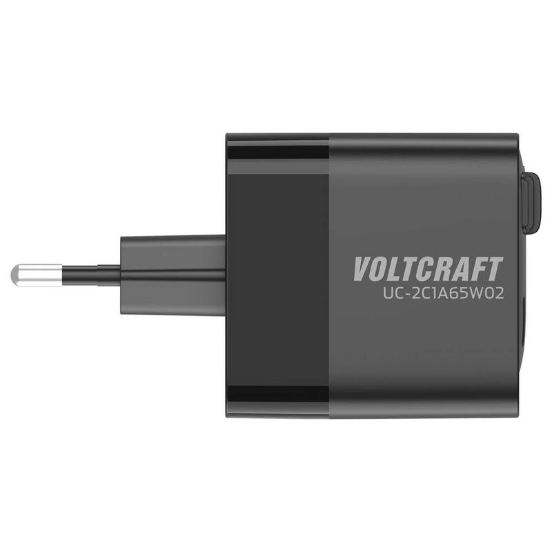 VOLTCRAFT USB Ladegerät Netzteil 65W 2x USB-C, USB-A Steckerladegerät Schwarz - 4064161342900