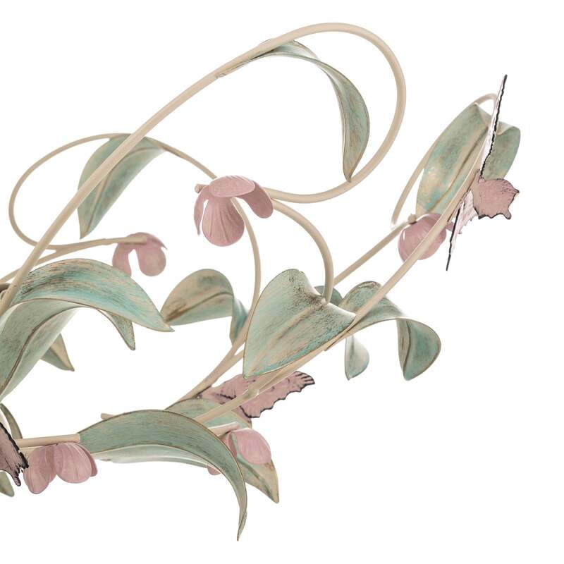 Deckenlampe BUTTERFLY LED 3-flammig dimmbar creme grün rosé Ø 64 cm Edelstahl - 5907565962871