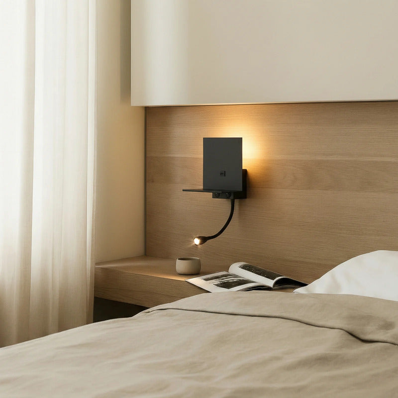 Lindby Wandleuchte Thorid LED Wandlampe USB Leselampe schwarz 3000K 45cm - 4251911772302
