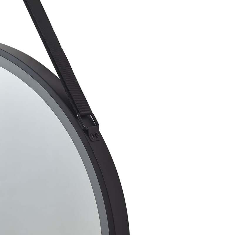 Lucande LED-Spiegel Lelin Wandspiegel Leuchte Ø45cm rund schwarz Aluminium CCT - 4251911777949