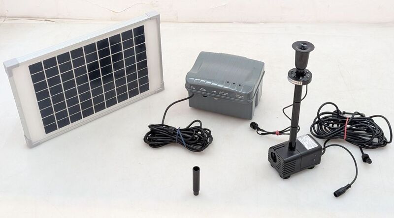 Esotec Solar-Pumpenset Napoli mit Beleuchtung 750l/h 2m Förderhöhe Akkuspeicher - 4260057861535