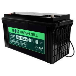 B-Ware Green Cell Bleiakku AGM 120Ah 12V wiederaufladbar M8-Schraubanschluss 32kg 220mm