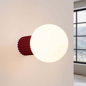 B-Ware Wandleuchte Wandlampe SOLLUX ORBI Glas Metall dunkelrot Wohnzimmer LED G9