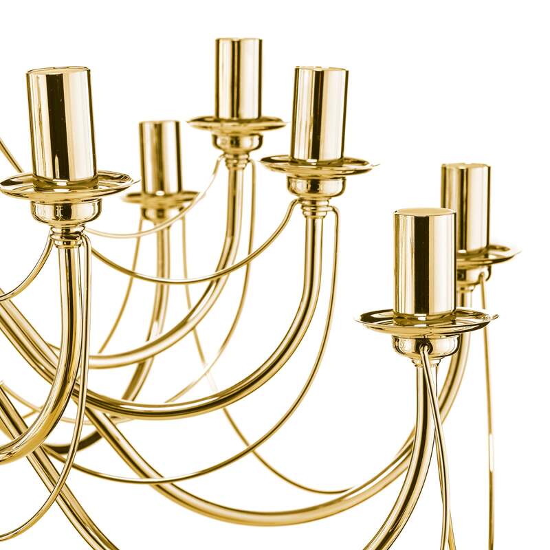 Kronleuchter Retro 16-flammig gold 90 cm dimmbar von Domiluce - 5905563001653