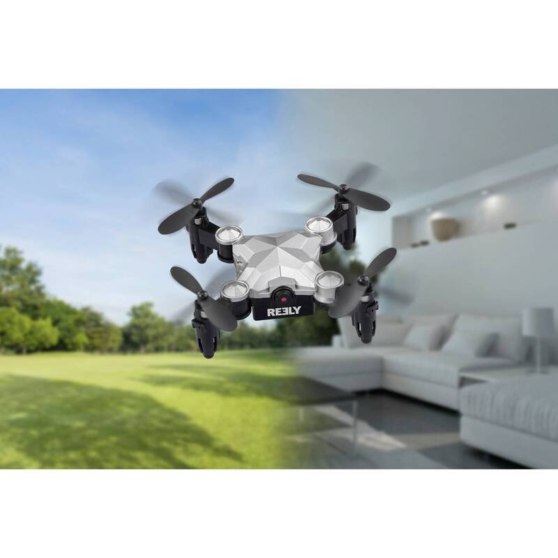 Reely Quadrocopter Drohne Mini Drone Kameraflug Suitcase Silber Schwarz Kamera - 4064161476353