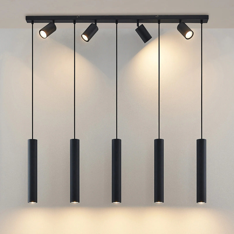 Lindby Hängeleuchte Sanad LED Pendelleuchte 9-flammig dimmbar schwarz 116cm - 9627385