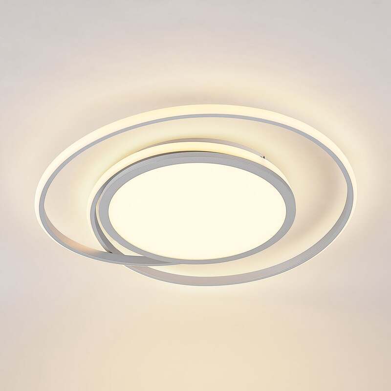 Lucande Deckenlampe Deckenleuchte Noud LED Lampe dimmbar silber Ø40cm - 4251096597660