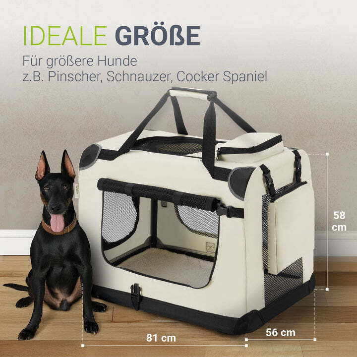Hundebox Auto faltbar Lassie Hundetransportbox Tragegriff Liegedecke 56x81x58 cm - 4260304769942