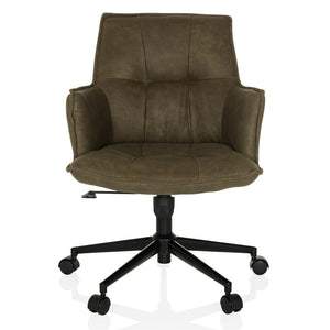 B-Ware HJH LIVING Bürostuhl SOLAO LIFE Stoff grün mit Armlehnen und Rollen