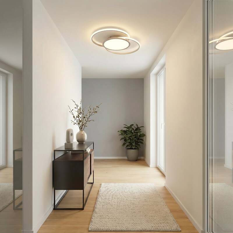 Lucande Deckenlampe Senne LED dimmbar CCT Wandleuchte silber Aluminium Eisen - 4251096597646
