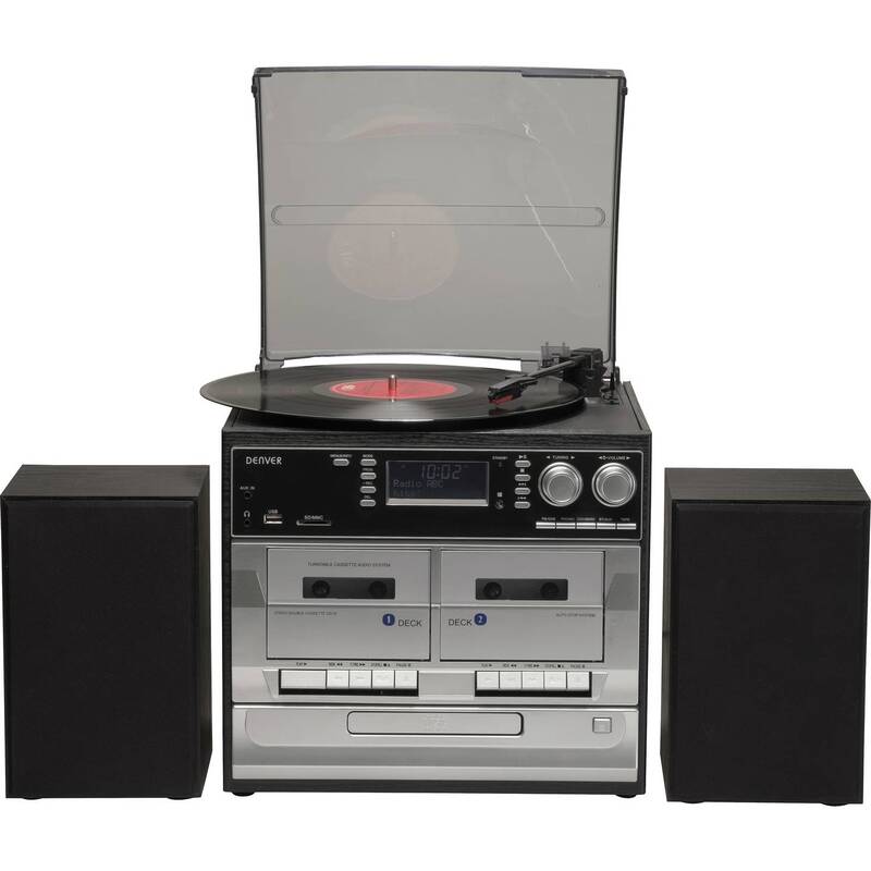 Denver Stereoanlage DAB+ MRD-166 Plattenspieler USB Aufnahmefunktion schwarz - 5706751051906