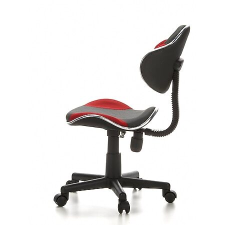 hjh OFFICE Kinderschreibtischstuhl Kinderstuhl KIDDY GTI-2 Stuhl Stoff grau rot  - 4260182531136