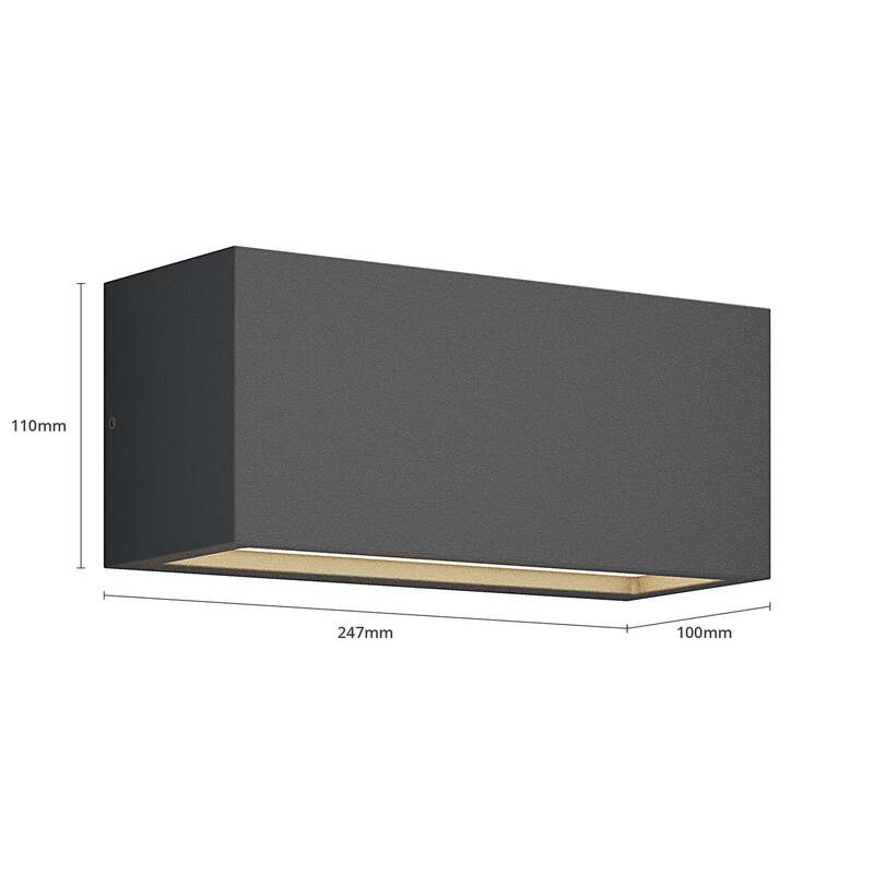 Lucande Außenwandleuchte Bente LED Gartenlampe anthrazit dimmbar IP54 25cm - 6291105700788