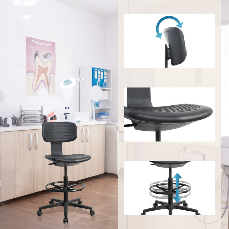 hjh OFFICE TOP WORK B Counterstuhl Kunstleder schwarz ohne Armlehnen - 4064323108344