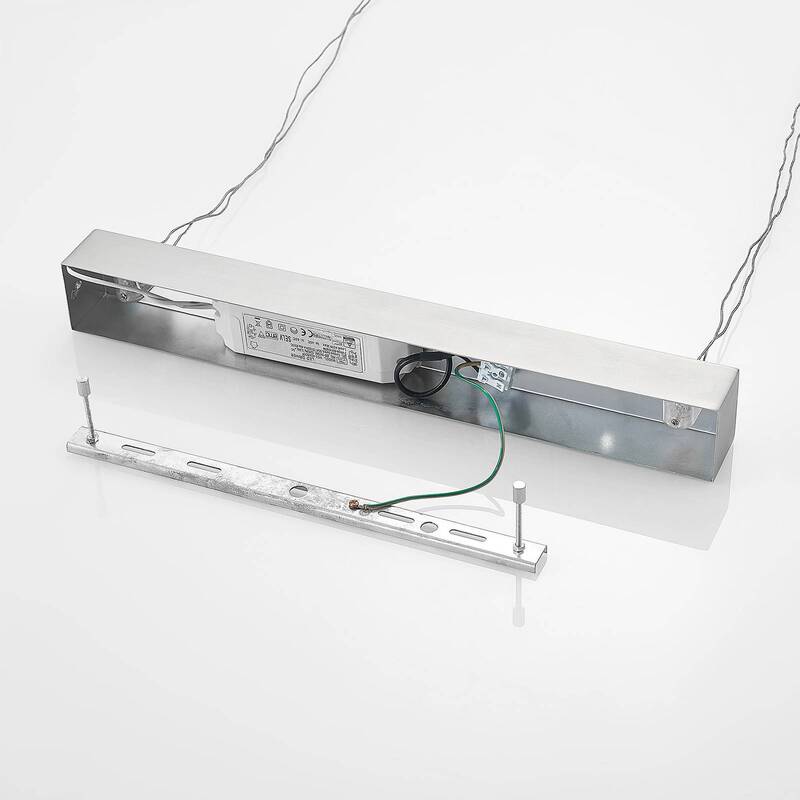 Lindby Pendelleuchte Hängeleuchte LED Holz Nickel matt warmweiß dimmbar Eichenho - 12753289792344