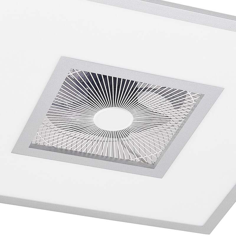 Lindby Deckenventilator Romea eckig LED Ventilator Lampe dimmbar silber 60cm - 4251911750287