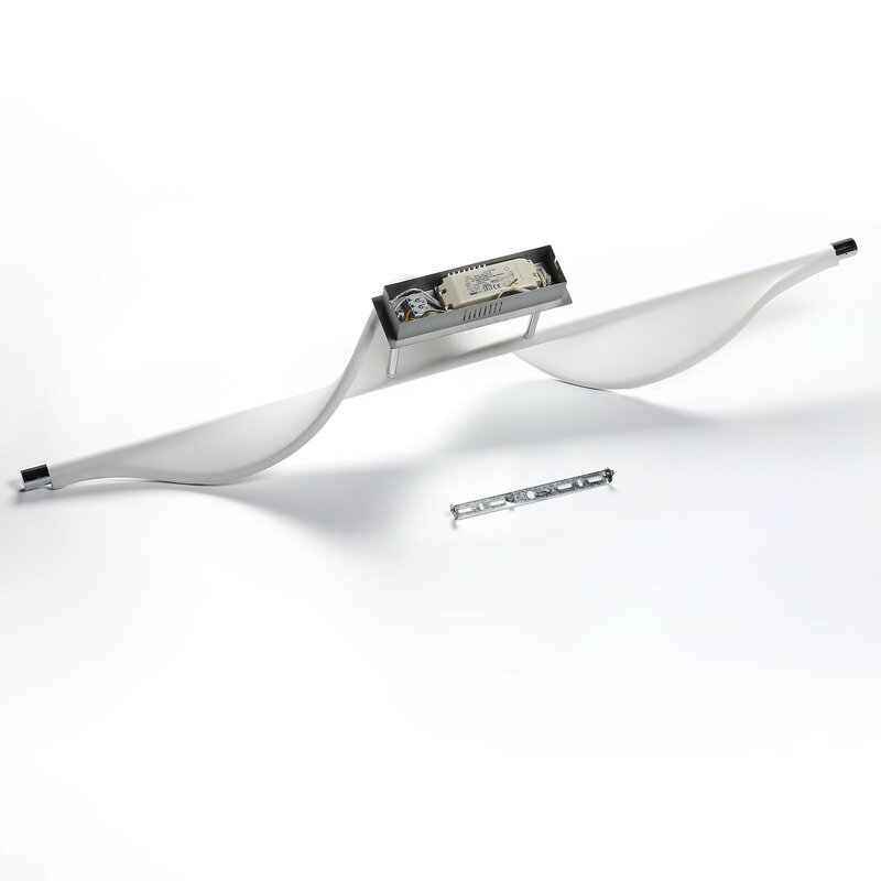 Lucande Deckenlampe Leuchte Edano LED dimmbar Textil Aluminium weiß 122x22cm - 4251096584592