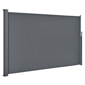 B-Ware Seitenmarkise Dubai Sichtschutz Garten Terrasse Dunkelgrau 300x190cm ausziehbar