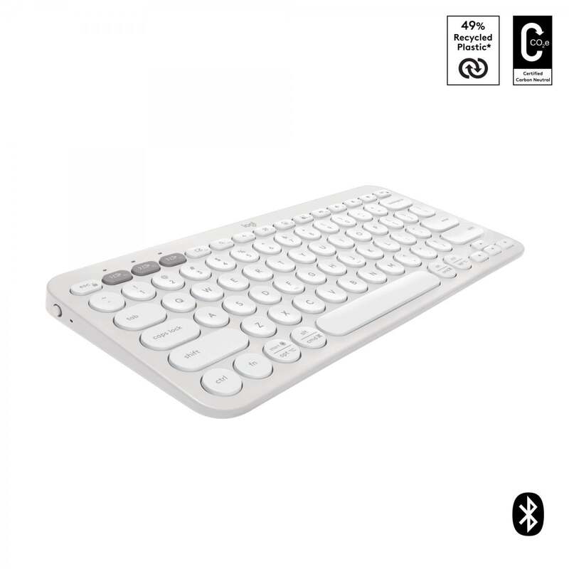 Logitech Tastatur Keyboard Universal Bluetooth QWERTY US International Weiß Mini - 5099206110878