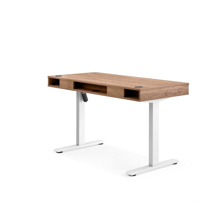 hjh OFFICE Schreibtisch Tisch elektrisch verstellbar Eiche Weiß Worktime Style - 4064323108160