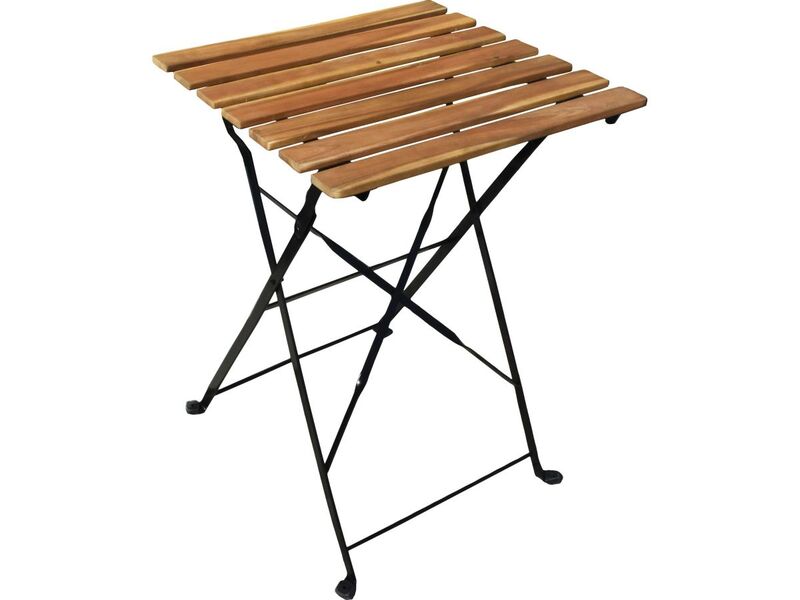 Balkonmöbel-Set Acari 3-teilig Klappstuhl Klapptisch Stahl Akazie schwarz 220kg - 4007873338502