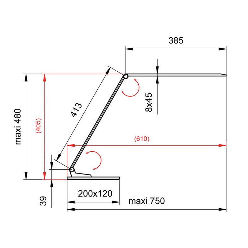 Aluminor Schreibtischleuchte Tischlampe LED Starglass Glasfuß Schwarz - 3131130365053