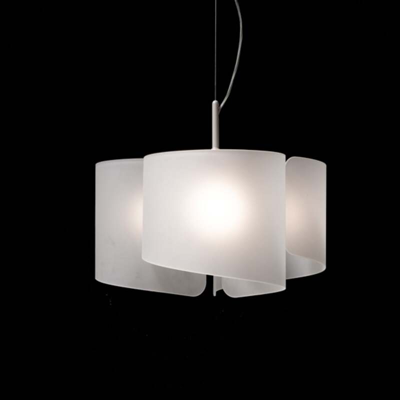 Hängeleuchte Papiro 3-flammig satiniert Metall Glas Made in Europe - 8023761058020