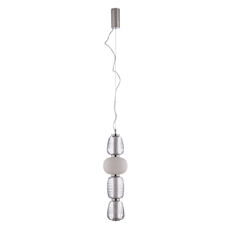 Lucande Pendelleuchte Hängeleuchte LED Glas grau weiß Wohnzimmer Essbereich Küch - 4251911778496