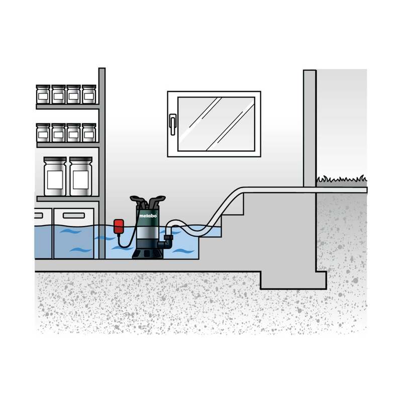 Metabo Schmutzwasser-Tauchpumpe PS 18000 SN 1900l/h 11m Edelstahl IPX8 1100W - 4003665502311