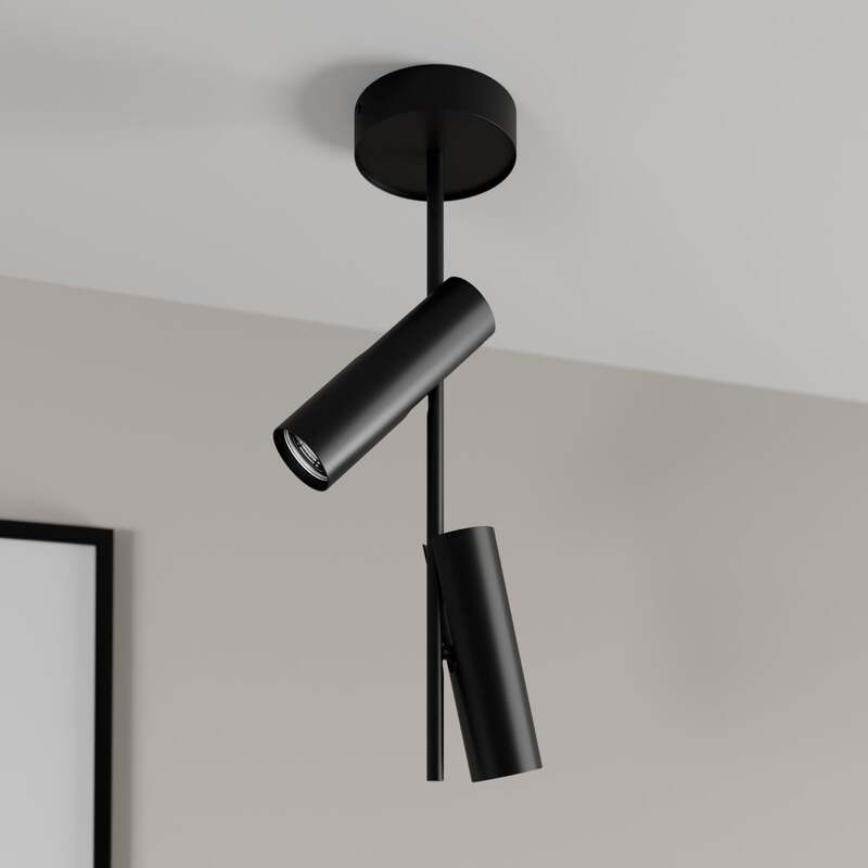 Deckenstrahler Leda 2 LED dimmbar schwarz 2-flammig Stahl pulverbeschichtet 55cm - 5902846819844