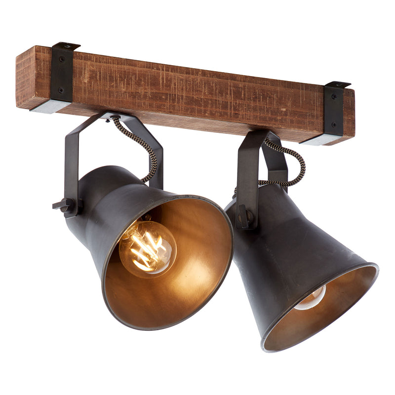 Brilliant Deckenstrahler Plow LED Strahler Lampe dimmbar schwarz holz dunkel - 4004353356247
