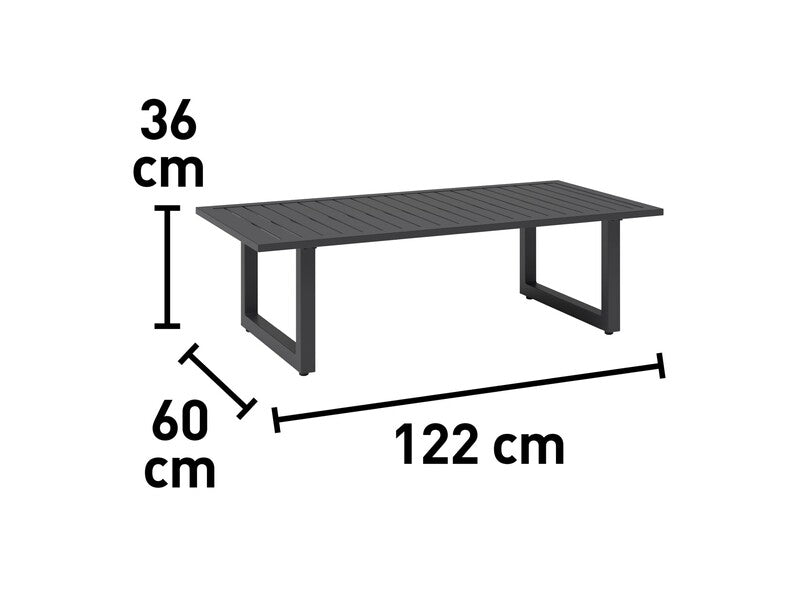 Lounge-Gruppe Garten Aluminium Schwarz-Dunkelgrau 4-teilig Relaxgruppe Terrasse - 4007873338632
