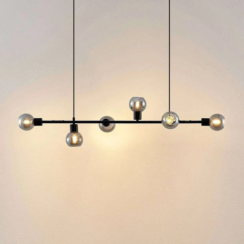 Lindby Hängeleuchte Pendelleuchte Biscala Glasleuchte schwarz rauchgrau Glas - 4251911720044