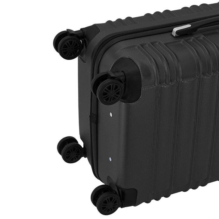 Hartschalen Kofferset Rom 3-teilig ABS-Kunststoff Koffer Set Schwarz 360° Rollen - 4262437184968