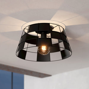 B-Ware EGLO Deckenleuchte Designerleuchte Pontefract dimmbar schwarz Ø42cm Stahl