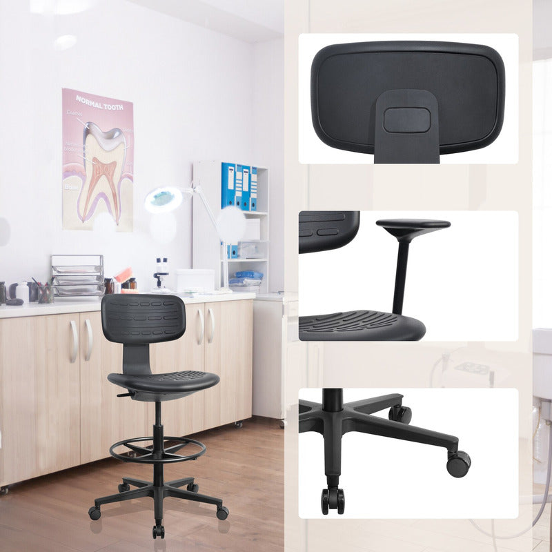 hjh OFFICE TOP WORK B Counterstuhl Kunstleder schwarz ohne Armlehnen - 4064323108344