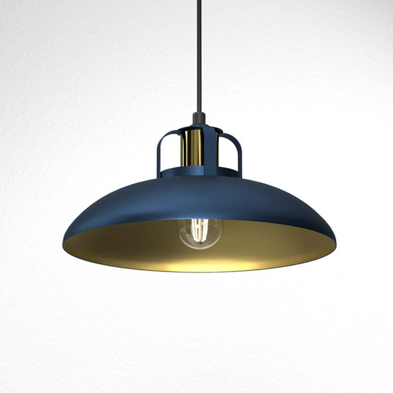Milagro Pendellampe Felix blau gold 1-flammig E27 Pendelleuchte Lampe Leuchte - 5902693777144