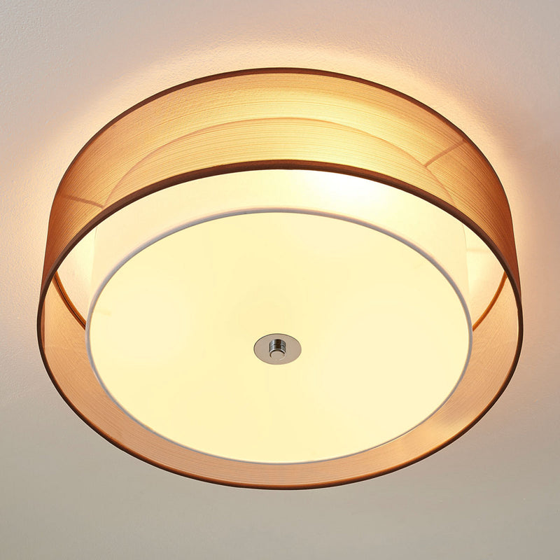 Lindby Tobia Stoffdeckenlampe Wohnzimmerleuchte Deckenlampe Deckenlicht E27 LED - 4251096530414