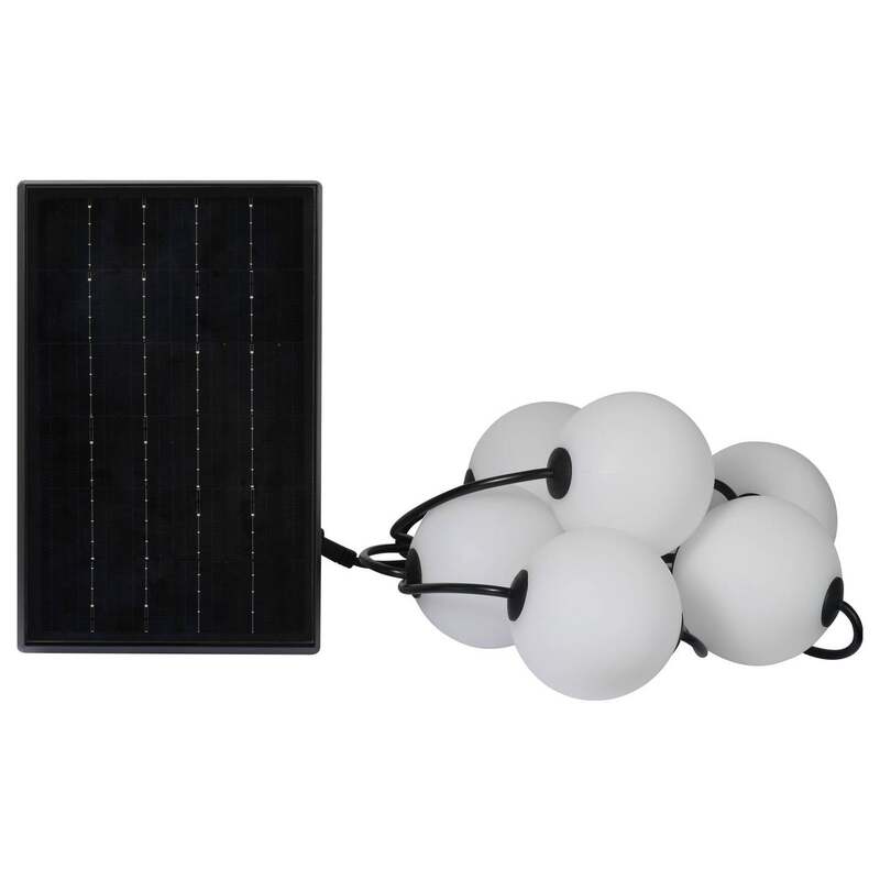 Sygonix Solar-Lichterkette Dekolicht 6-flammig LED Gartenleuchte weiß 550cm - 4064161390727