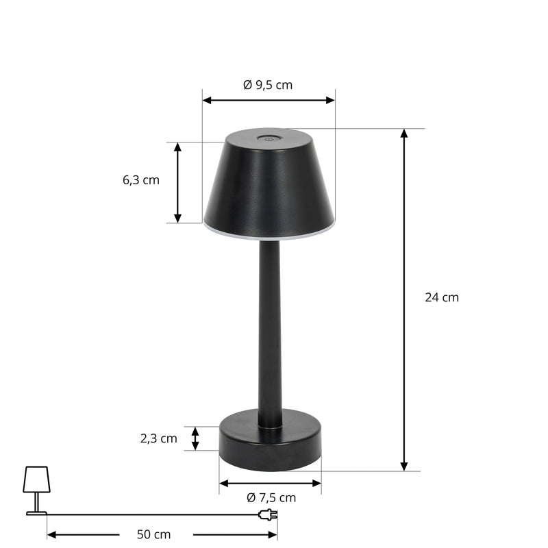Lindby Akkuleuchte Gaja LED dimmbar schwarz RGBW IP44 Tischlampe Gartenlampe - 4251911776683