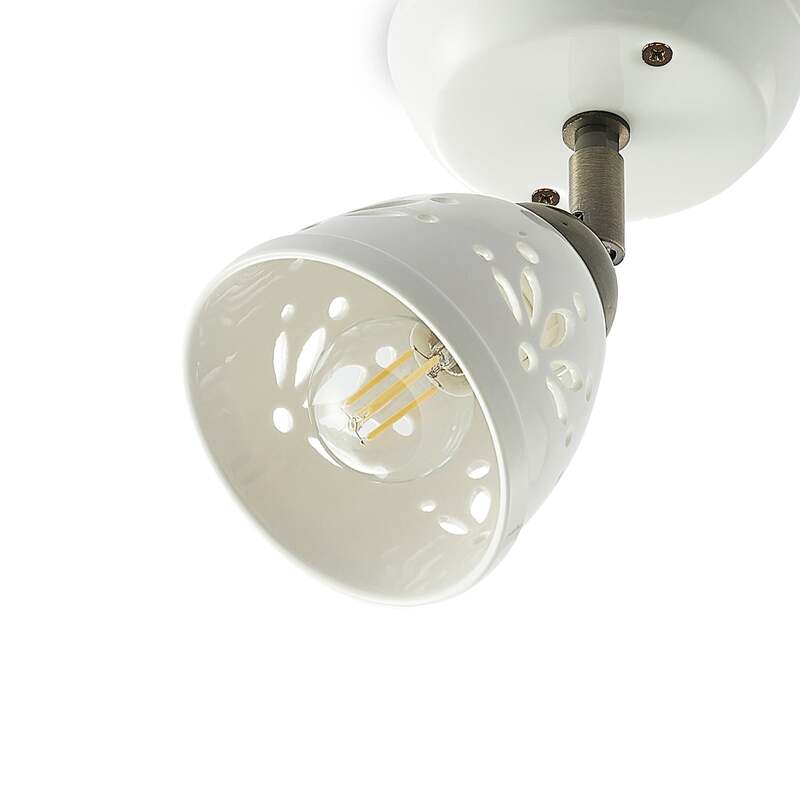 Lindby Strahler Sanrike LED Deckenstrahler Lampe dimmbar Keramik weiß 19x12cm - 4251911704105