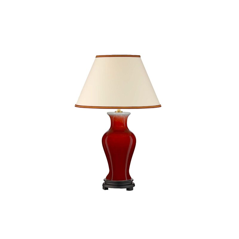 Elstead Majin Tischleuchte Lampe Tischlampe mit rotem Keramikfuß Small - 5024005107453