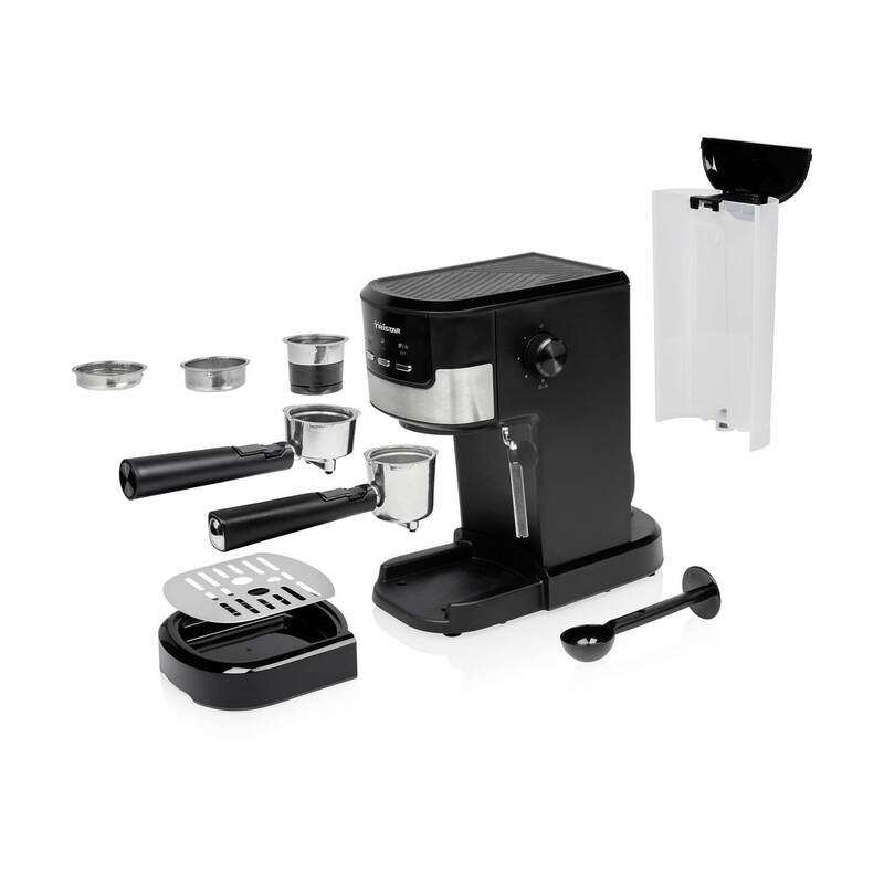 Tristar CM-2278 Espressomaschine 20 bar 1,25 l Edelstahl schwarz mit Dampfdüse - 8712836985483