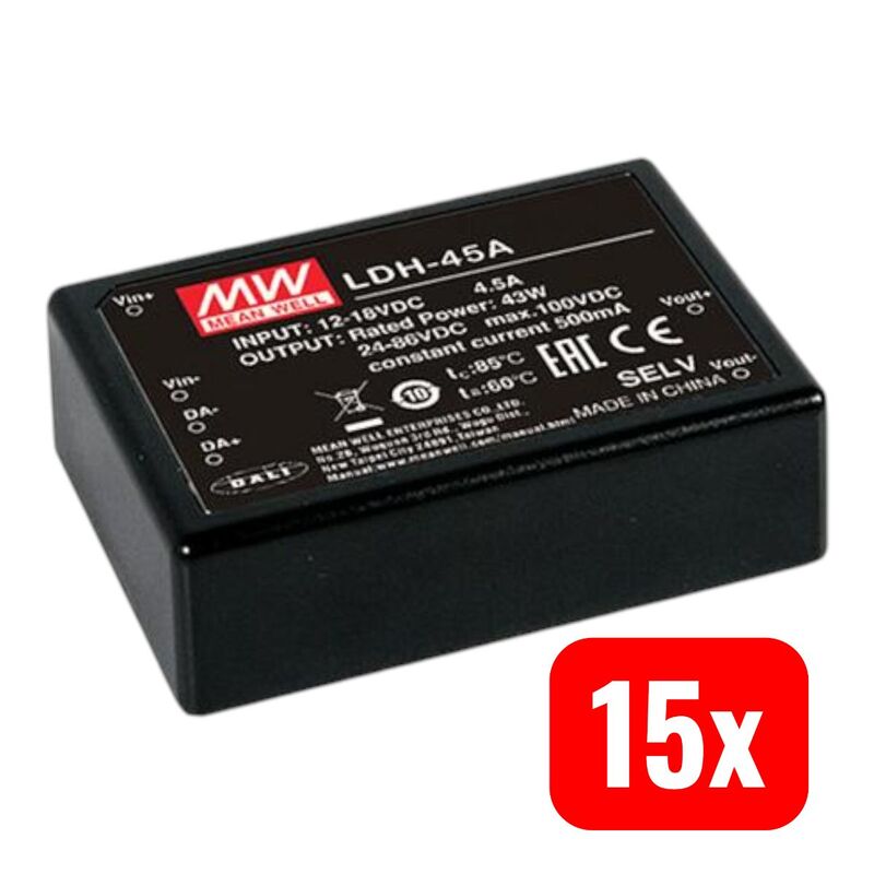 MEAN WELL LED Treiber Stromversorgung Konstantstrom dimmbar schwarz - 4711287455259