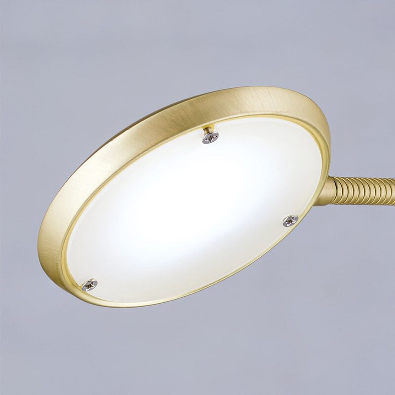 Cobra LED Stehleuchte Standlampe messing matt Stahl zweiflammig Dimmer Schalter - 9003090267408