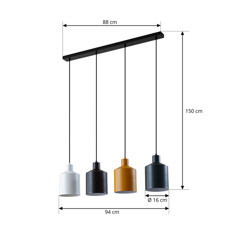 Lindby Tirane Hängeleuchte Deckenlampe Pendelleuchte Lampe 4-flammig E27 bunt - 4251096581201